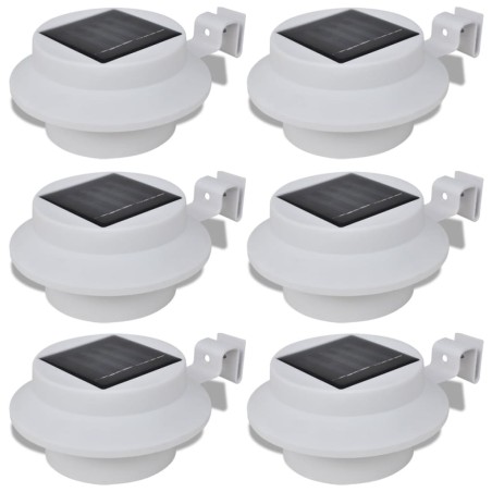 Foco solar blanco para vallas de jardín, 6 unidades