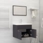 vidaXL Juego de muebles de baño madera de ingeniería gris vidaXL Juego de muebles de baño madera de ingeniería gris