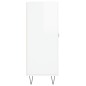 vidaXL Aparador de madera contrachapada blanco brillante 69,5x34x90 cm vidaXL Aparador de madera contrachapada blanco brillante 69,5x34x90 cm