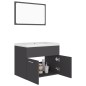 vidaXL Juego de muebles de baño madera de ingeniería gris vidaXL Juego de muebles de baño madera de ingeniería gris