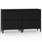 vidaXL Aparadores 2 uds madera contrachapada negro 60x35x70 cm