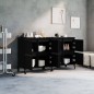 vidaXL Aparadores 2 uds madera contrachapada negro 60x35x70 cm