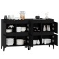 vidaXL Aparadores 2 uds madera contrachapada negro 60x35x70 cm