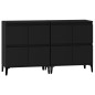 vidaXL Aparadores 2 uds madera contrachapada negro 60x35x70 cm