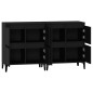 vidaXL Aparadores 2 uds madera contrachapada negro 60x35x70 cm