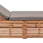 vidaXL Tumbona con cojín madera maciza de teca gris oscuro