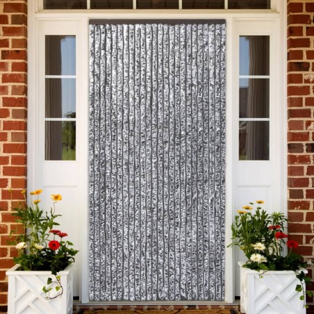 vidaXL Cortina mosquitera chenilla marrón y beige 90x220 cm 