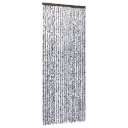 vidaXL Cortina mosquitera chenilla marrón y beige 90x220 cm 