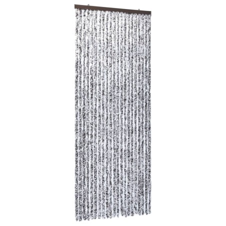 vidaXL Cortina mosquitera chenilla marrón y beige 90x220 cm 