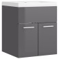 vidaXL Mueble con lavabo madera de ingeniería gris brillante vidaXL Mueble con lavabo madera de ingeniería gris brillante