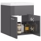 vidaXL Mueble con lavabo madera de ingeniería gris brillante vidaXL Mueble con lavabo madera de ingeniería gris brillante