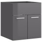 vidaXL Mueble con lavabo madera de ingeniería gris brillante vidaXL Mueble con lavabo madera de ingeniería gris brillante