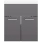 vidaXL Mueble con lavabo madera de ingeniería gris brillante vidaXL Mueble con lavabo madera de ingeniería gris brillante
