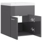 vidaXL Mueble con lavabo madera de ingeniería gris brillante vidaXL Mueble con lavabo madera de ingeniería gris brillante