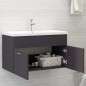 vidaXL Mueble con lavabo madera de ingeniería gris vidaXL Mueble con lavabo madera de ingeniería gris