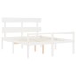 vidaXL Cama matrimonio personas mayores cabecero madera maciza blanco vidaXL Cama matrimonio personas mayores cabecero madera maciza blanco