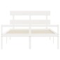 vidaXL Cama matrimonio personas mayores cabecero madera maciza blanco vidaXL Cama matrimonio personas mayores cabecero madera maciza blanco