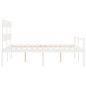 vidaXL Cama matrimonio personas mayores cabecero madera maciza blanco vidaXL Cama matrimonio personas mayores cabecero madera maciza blanco