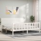 vidaXL Estructura de cama con cabecero madera maciza blanco 200x200 cm vidaXL Estructura de cama con cabecero madera maciza blanco 200x200 cm
