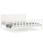 vidaXL Estructura de cama con cabecero madera maciza blanco 200x200 cm vidaXL Estructura de cama con cabecero madera maciza blanco 200x200 cm