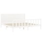 vidaXL Estructura de cama con cabecero madera maciza blanco 200x200 cm vidaXL Estructura de cama con cabecero madera maciza blanco 200x200 cm
