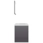 vidaXL Juego de muebles de baño madera de ingeniería gris brillo