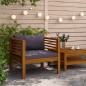 vidaXL Silla de jardín con cojines gris oscuro madera maciza acacia vidaXL Silla de jardín con cojines gris oscuro madera maciza acacia