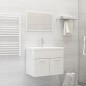 vidaXL Juego de muebles de baño madera de ingeniería blanco brillo vidaXL Juego de muebles de baño madera de ingeniería blanco brillo