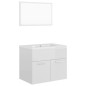 vidaXL Juego de muebles de baño madera de ingeniería blanco brillo vidaXL Juego de muebles de baño madera de ingeniería blanco brillo