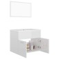 vidaXL Juego de muebles de baño madera de ingeniería blanco brillo vidaXL Juego de muebles de baño madera de ingeniería blanco brillo