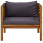 vidaXL Silla de jardín con cojines gris oscuro madera maciza acacia vidaXL Silla de jardín con cojines gris oscuro madera maciza acacia