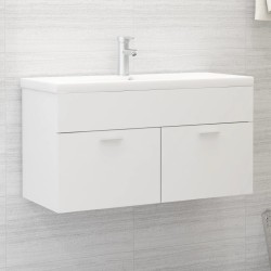 vidaXL Mueble con lavabo madera de ingeniería blanco