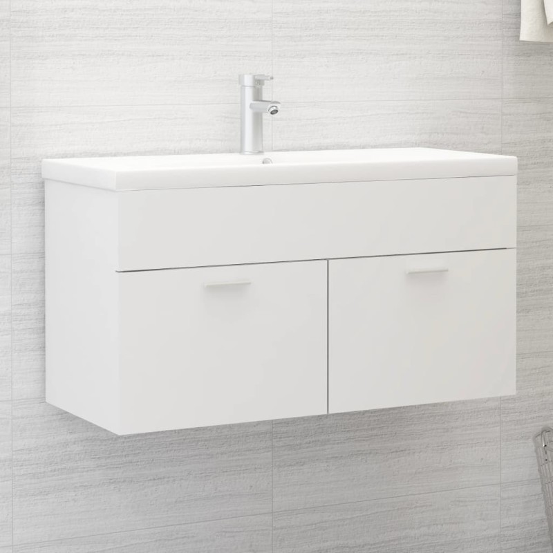 vidaXL Mueble con lavabo madera de ingeniería blanco vidaXL Mueble con lavabo madera de ingeniería blanco