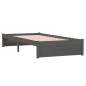 vidaXL Estructura de cama madera maciza gris 90x200 cm vidaXL Estructura de cama madera maciza gris 90x200 cm