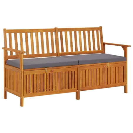 vidaXL Banco de almacenaje con cojín madera maciza de acacia 148 cm