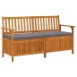 vidaXL Banco de almacenaje con cojín madera maciza de acacia 148 cm vidaXL Banco de almacenaje con cojín madera maciza de acacia 148 cm