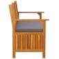 vidaXL Banco de almacenaje con cojín madera maciza de acacia 148 cm vidaXL Banco de almacenaje con cojín madera maciza de acacia 148 cm