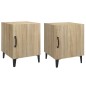 vidaXL Mesitas de noche 2 uds madera contrachapada color roble Sonoma vidaXL Mesitas de noche 2 uds madera contrachapada color roble Sonoma