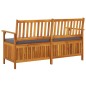 vidaXL Banco de almacenaje con cojín madera maciza de acacia 148 cm vidaXL Banco de almacenaje con cojín madera maciza de acacia 148 cm