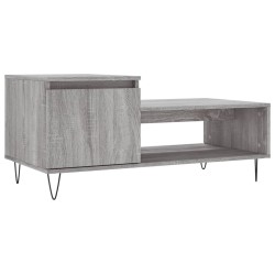 vidaXL Mesa de centro madera contrachapada gris Sonoma 100x50x45 cm