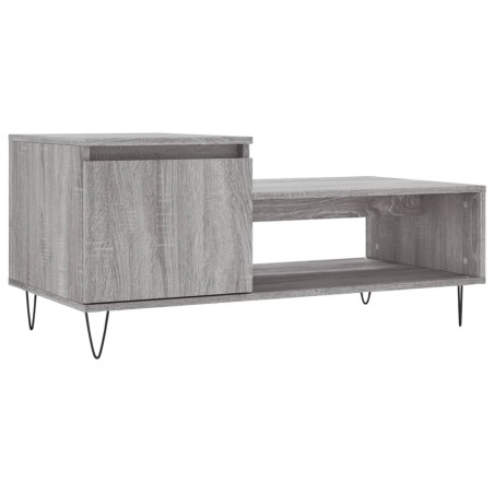 vidaXL Mesa de centro madera contrachapada gris Sonoma 100x50x45 cm