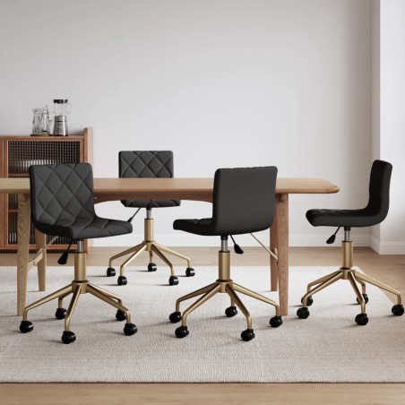 vidaXL Sillas de comedor giratorias 4 unidades terciopelo gris oscuro