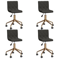 vidaXL Sillas de comedor giratorias 4 unidades terciopelo gris oscuro