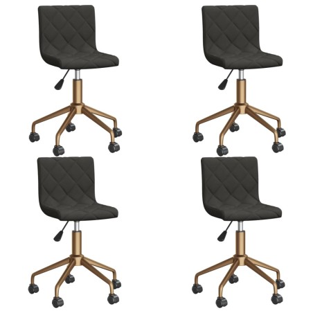 vidaXL Sillas de comedor giratorias 4 unidades terciopelo gris oscuro
