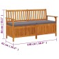 vidaXL Banco de almacenaje con cojín madera maciza de acacia 148 cm vidaXL Banco de almacenaje con cojín madera maciza de acacia 148 cm