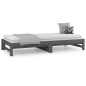 vidaXL Sofá cama extraíble madera maciza de pino gris 2x(90x200) cm vidaXL Sofá cama extraíble madera maciza de pino gris 2x(90x200) cm