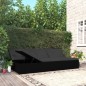 vidaXL Tumbona convertible con cojines de ratán sintético negro vidaXL Tumbona convertible con cojines de ratán sintético negro