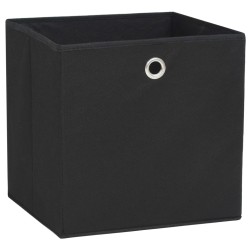 vidaXL Cajas de almacenaje 10 uds tela no tejida negro 28x28x28 cm
