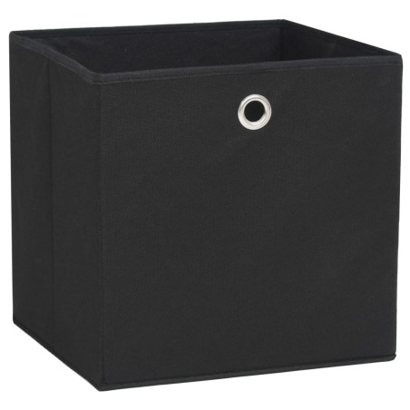 vidaXL Cajas de almacenaje 10 uds tela no tejida negro 28x28x28 cm