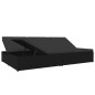 vidaXL Tumbona convertible con cojines de ratán sintético negro vidaXL Tumbona convertible con cojines de ratán sintético negro
